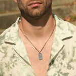 collier argent homme