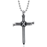 collier croix homme